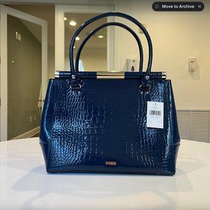 NWT Kate Spade Knightsbridge Constance bag blue (leather, patent, croc) Satchel